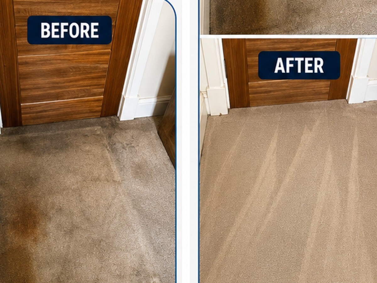 Hallway carpet cleaning before and after, Greater Manchester