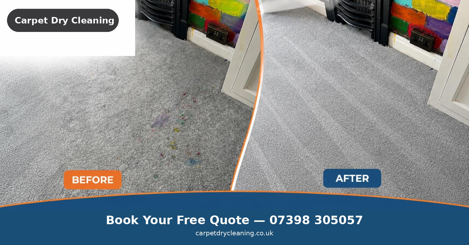 Carpet paint stain removal before and after, Greater Manchester