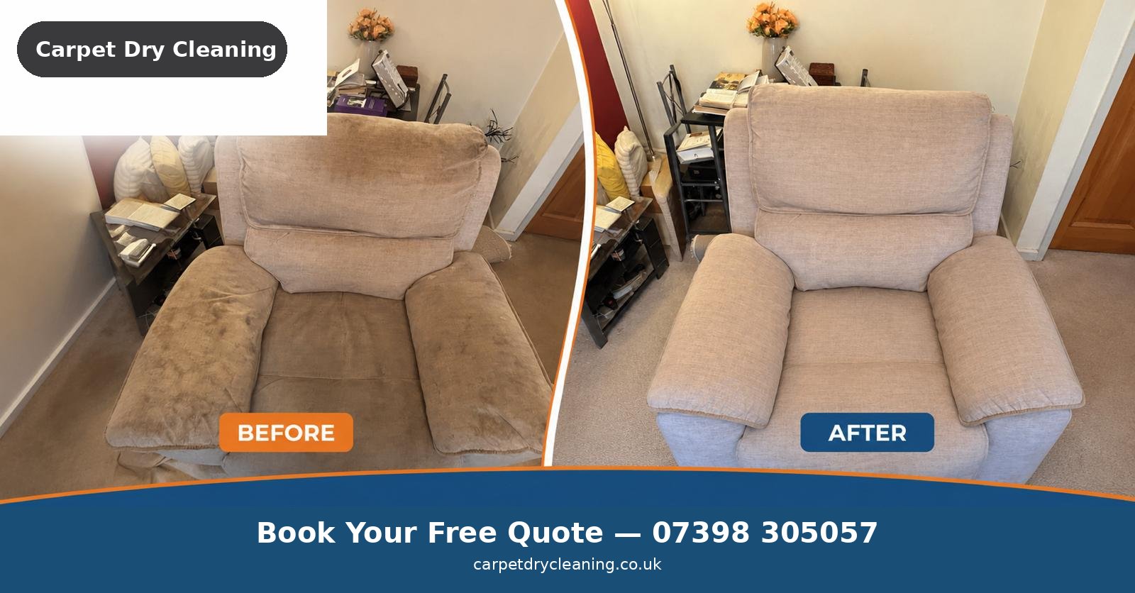 Sofa and upholstery cleaning before and after, Greater Manchester