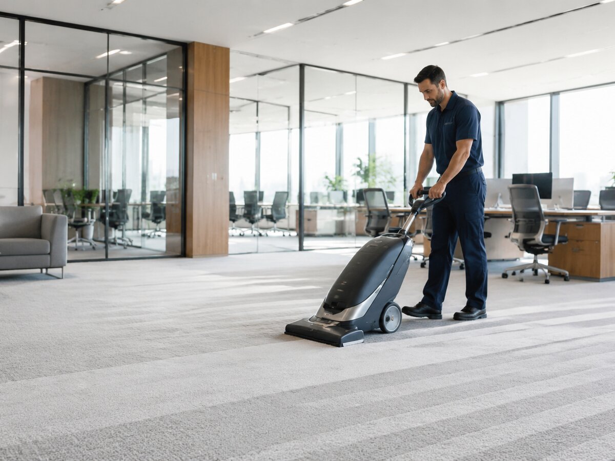 Commercial carpet cleaning in an office, Greater Manchester